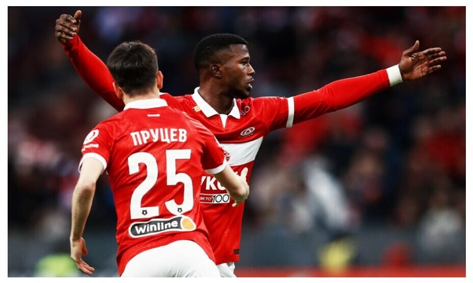    Кейта вывел вперед «Спартак» в матче с «Торпедо». Фото: соцсети ФК «Спартак»