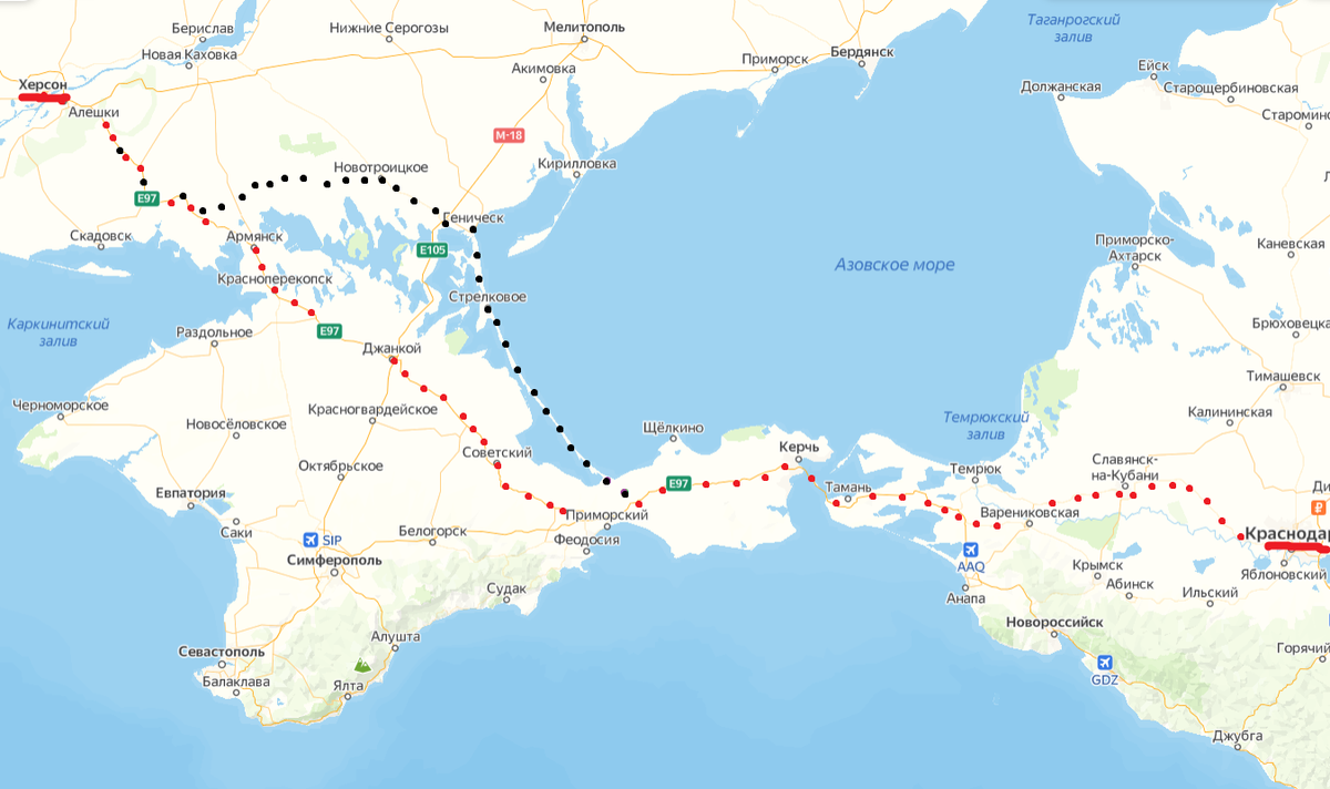 Дорога в крым через новые регионы. Новый сухопутный маршрут из Крыма. Альтернативный маршрут в Крым на машине. Мост в Крым на карте.