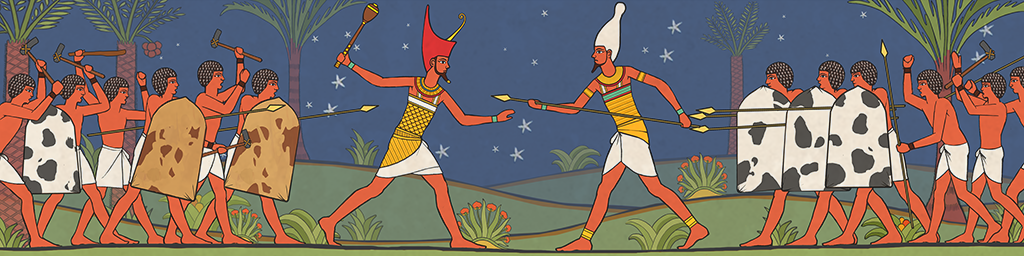 Война северного и южного царства. Иллюстрация из игры «Egypt: Old Kingdom»