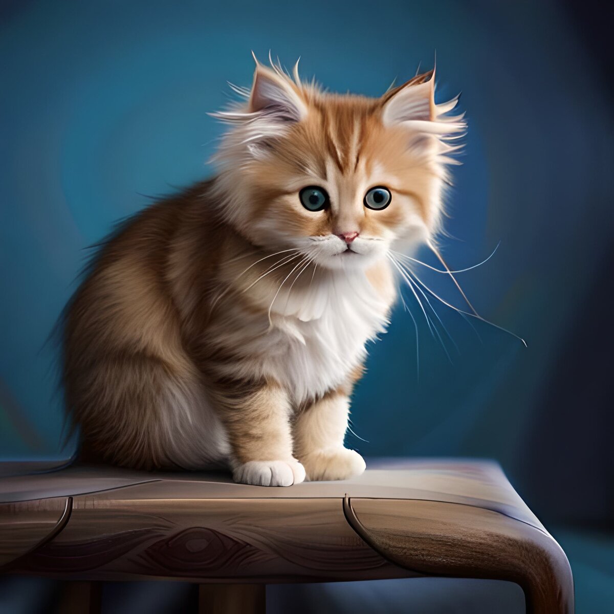 Милый сибирский котенок от нейросети BlueWillow