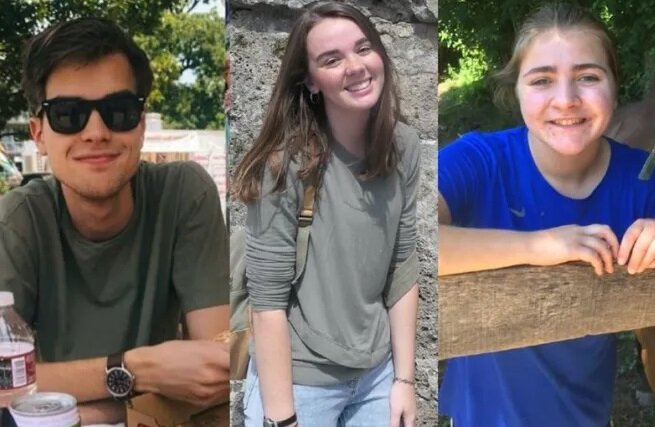 Студенты Францисканского университета Стьюбенвилля, участвовавшие в программе «Стипендия без подключения» в первый год ее проведения (слева направо): Пол Меркель, Грейс Поллок и Тереза Райан.