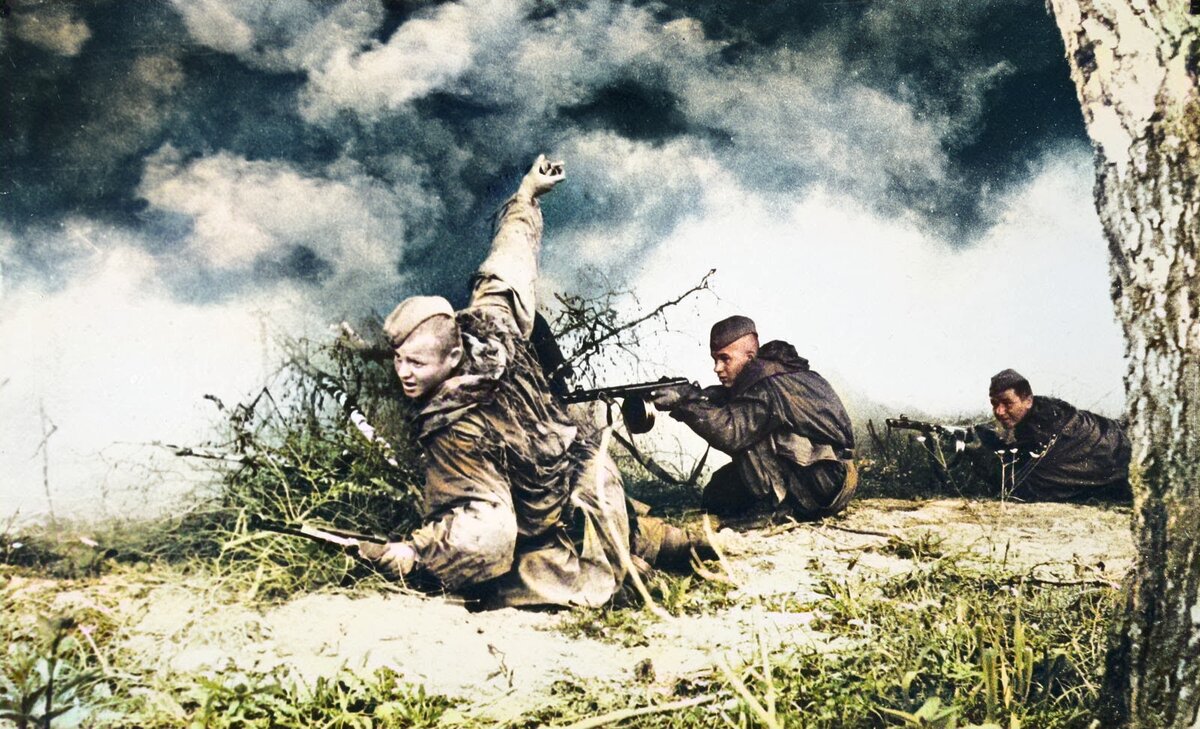 ВОВ 1941-1945 г. (фото Яндекс.Картинки) в цветной обработке автора  