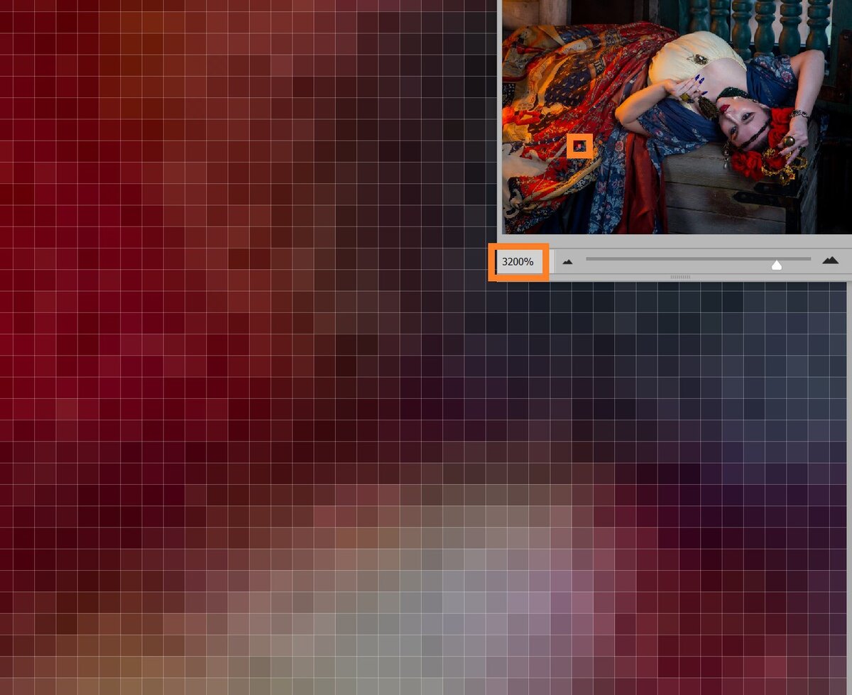    Фотография, приближенная до 3200%. Каждый квадратик — пиксель / Иллюстрация: Елизавета Чечевица, Фотосклад.Эксперт