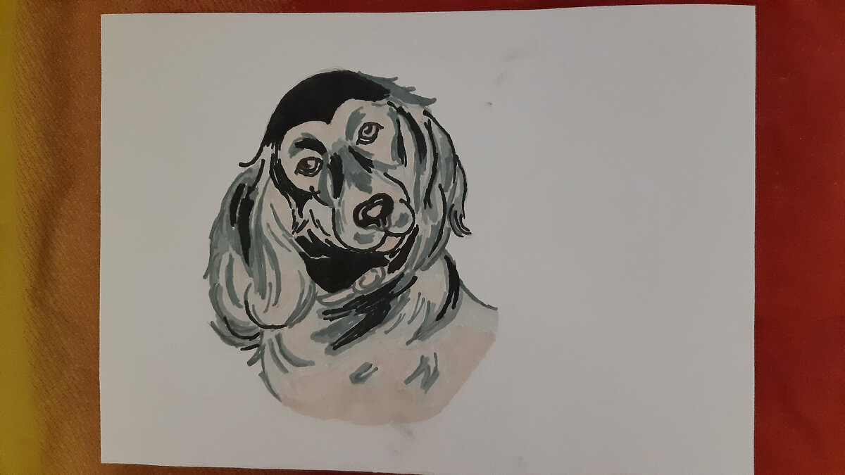 Собачка маркерами