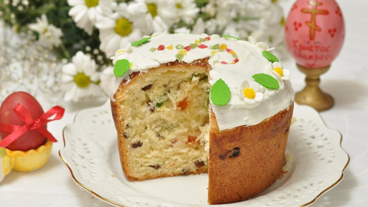 Апельсиновый кулич с цукатами без дрожжей