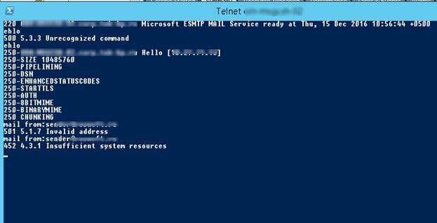 В журнале приложений сервера при этом регистрируется событие EventID: 15006  от источника Source: MSExchangeTransport