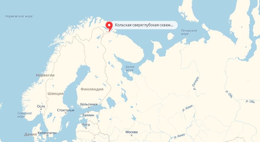 Кольская сверхглубокая скважина карта