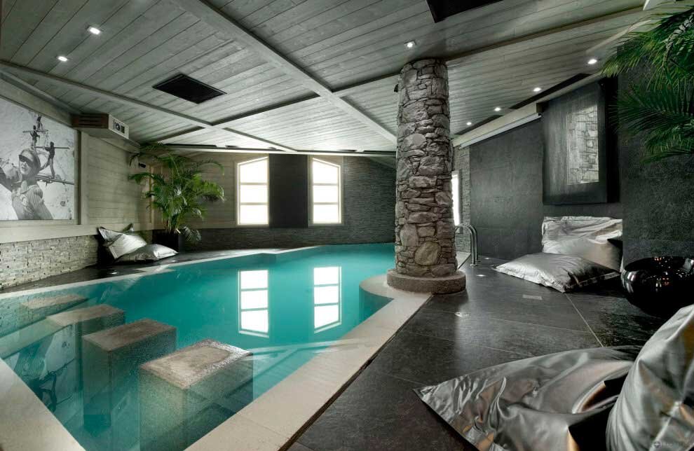 Красивые бассейны внутри домов | Indoor pool design, Indoor pool, House