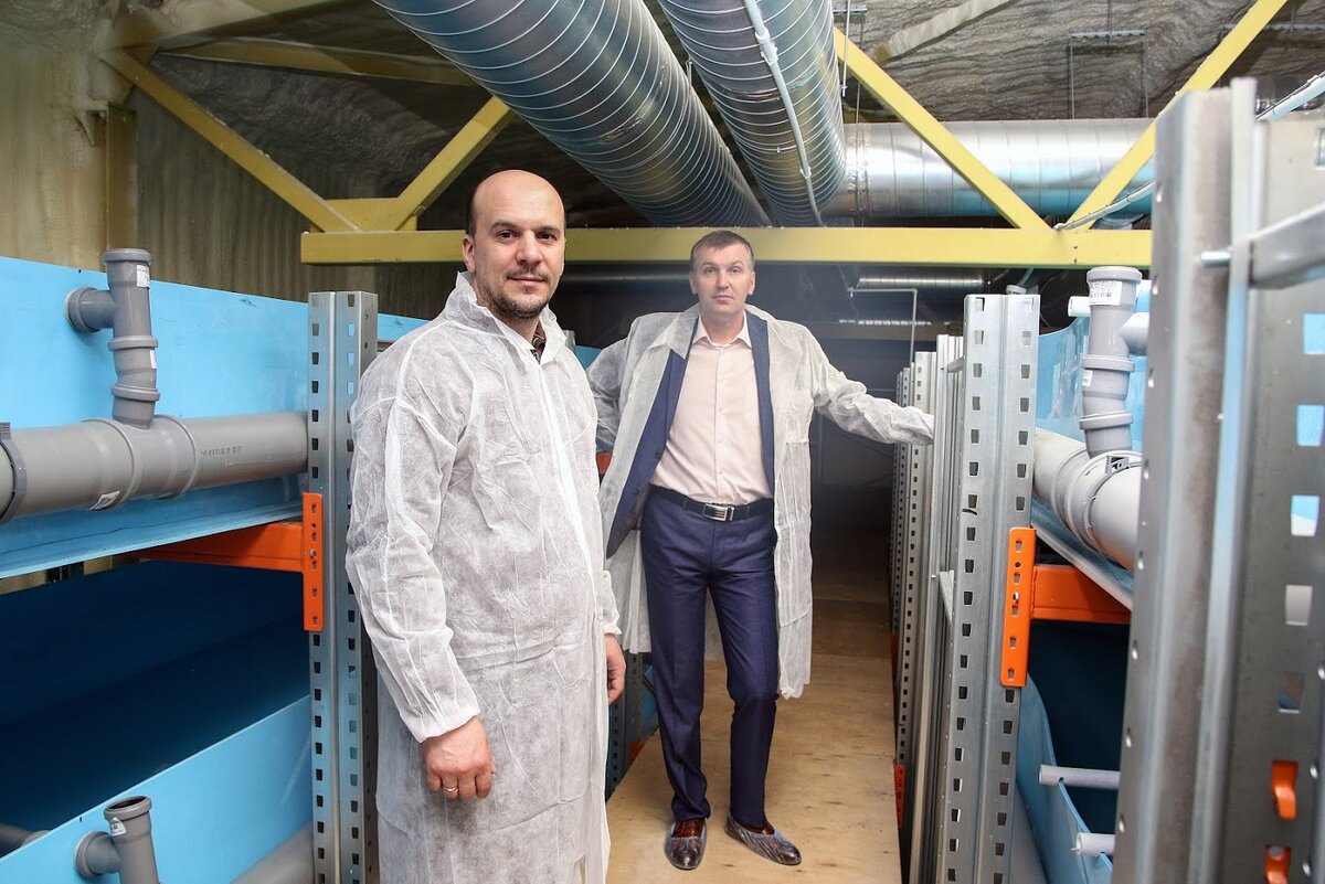 Бизнесмены Кирилл Кириллов и Сергей Бельков показывают предприятие "Северная креветка"