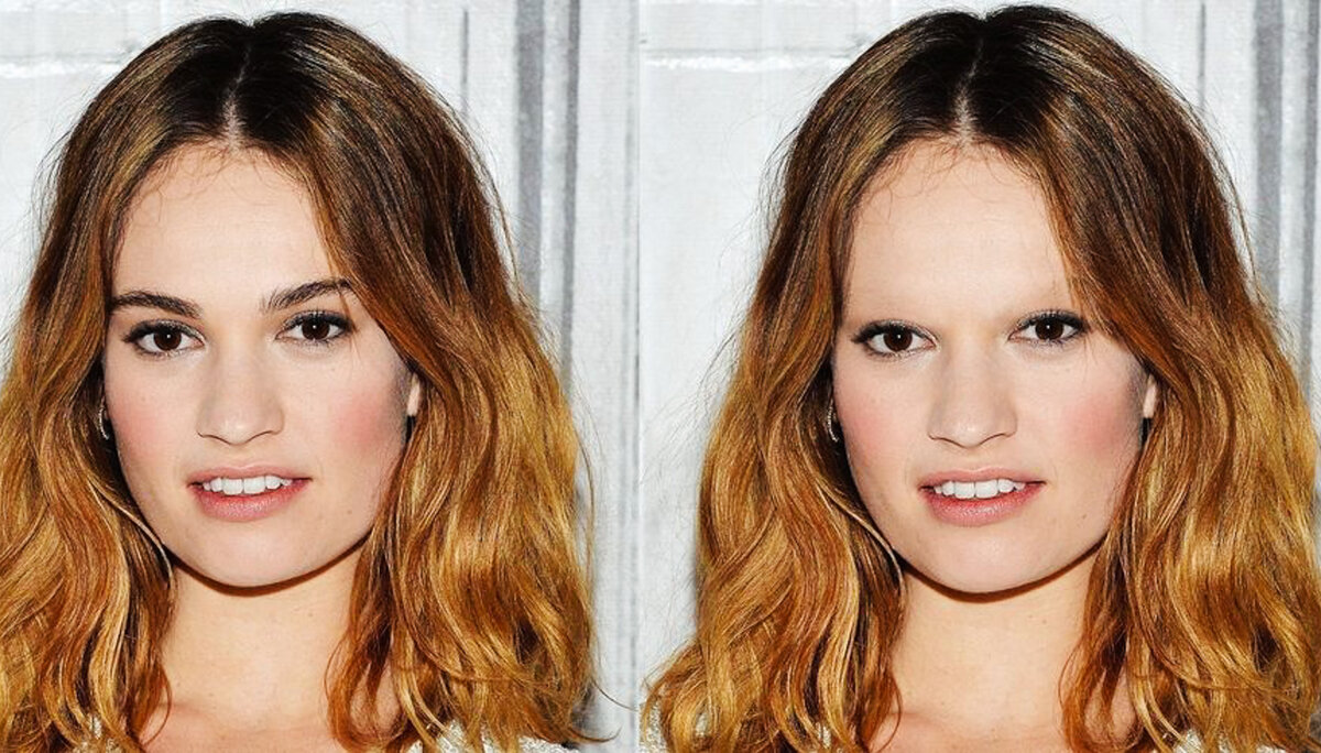 на фото Lilly James