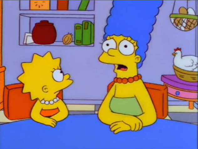 – Когда я взяла имя твоего отца, то взяла и всё остальное, включая ДНК.
Фрагмент сериала Симпсоны, s07e01