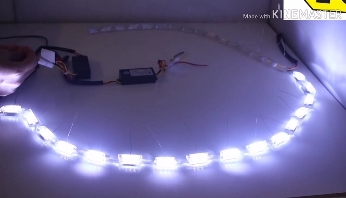 Так выглядит одна лента огонька в белом режиме света.