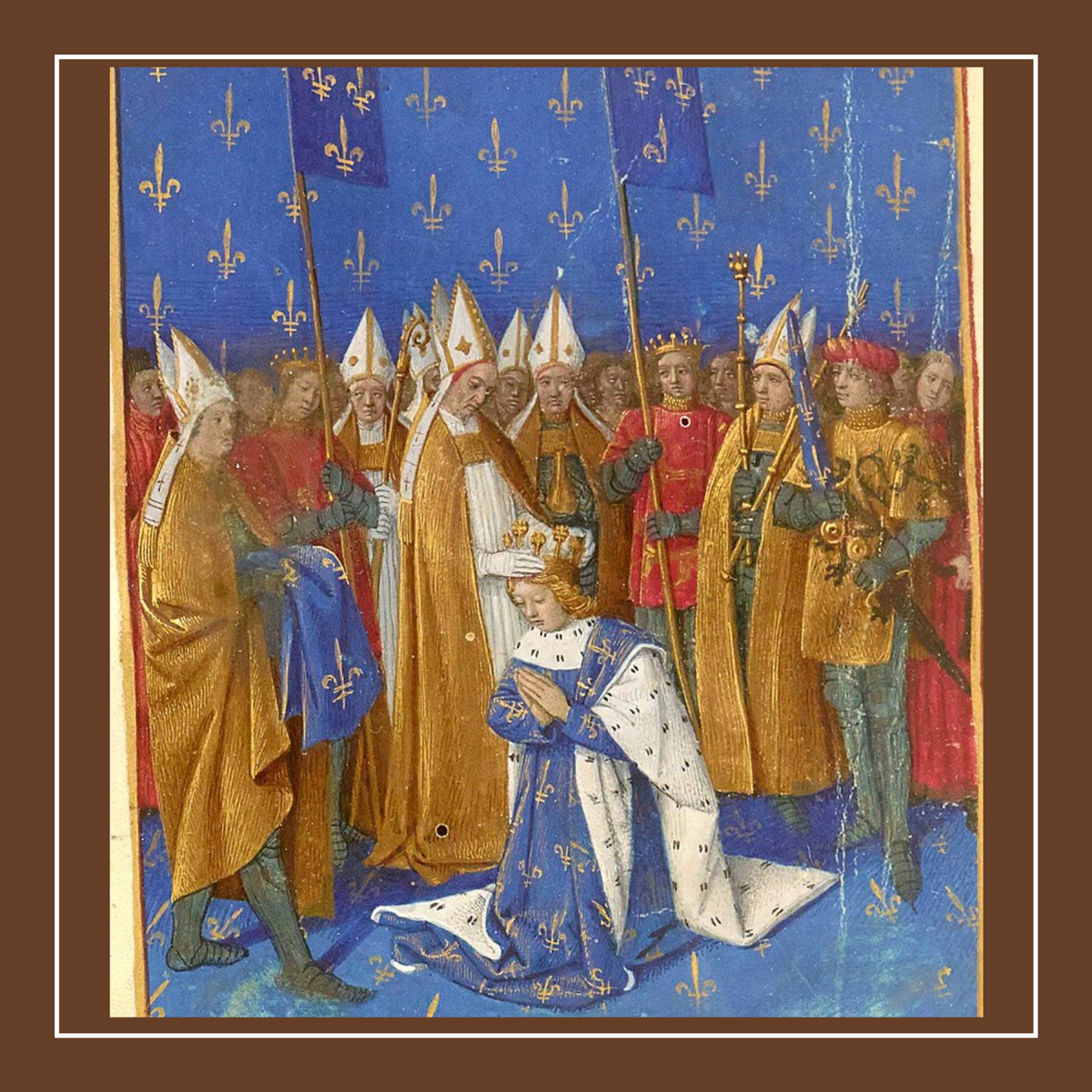 Коронация Карла VI. Миниатюра из «Больших французских хроник».
