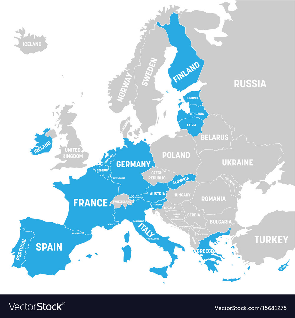 Карта еврозоны. Карта шенгенской зоны.