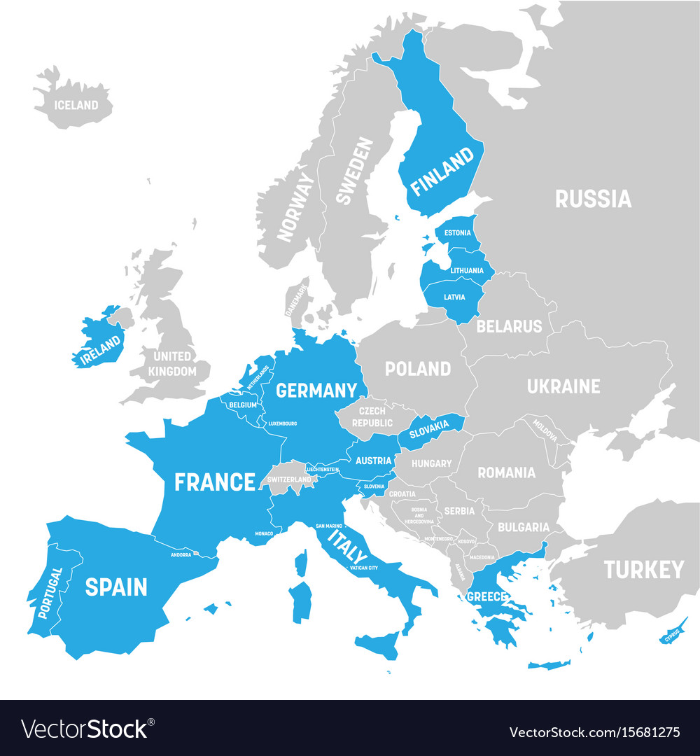 Евросоюз страны 2023. Еврозона карта 2022. Государства еврозоны. Европейские государства еврозоны. Карта еврозоны со странами.