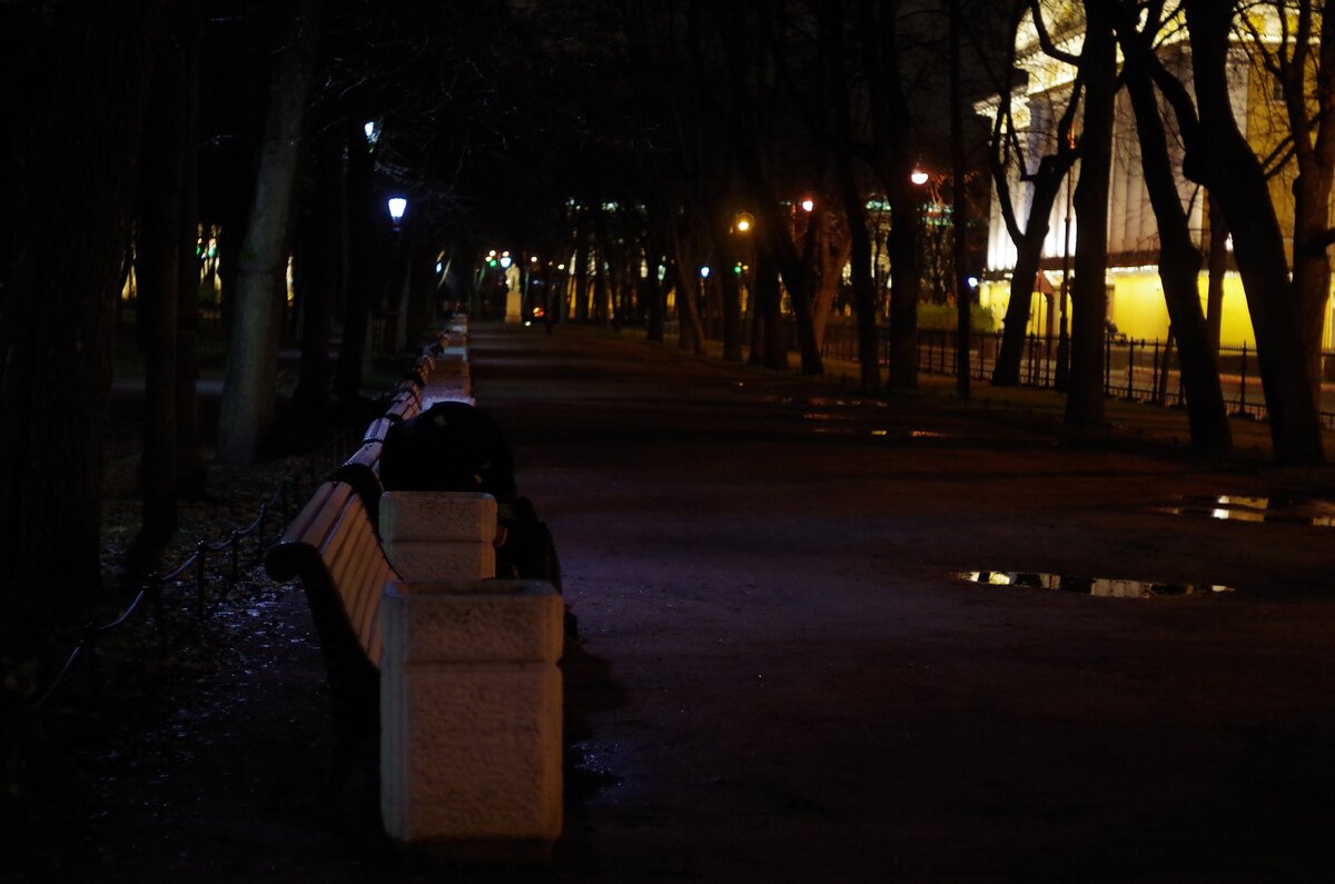 Бомж,  живущий на главной аллее Александровского сада слева от входа в Адмиралтейство. Может ли человек оставаться Человеком,  соглашаясь чтобы   рядом творилось  нечеловеческое...  и я не исключение... 