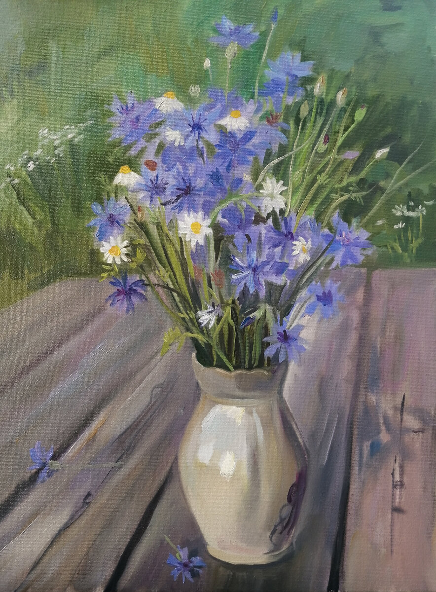 Фото автора. Тяглова Н,В, "Этюд с васильками".