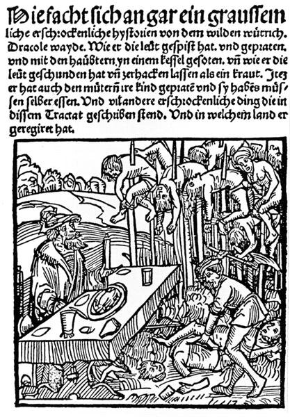 Страница из памфлета о Дракуле (переиздание 1499 года)
