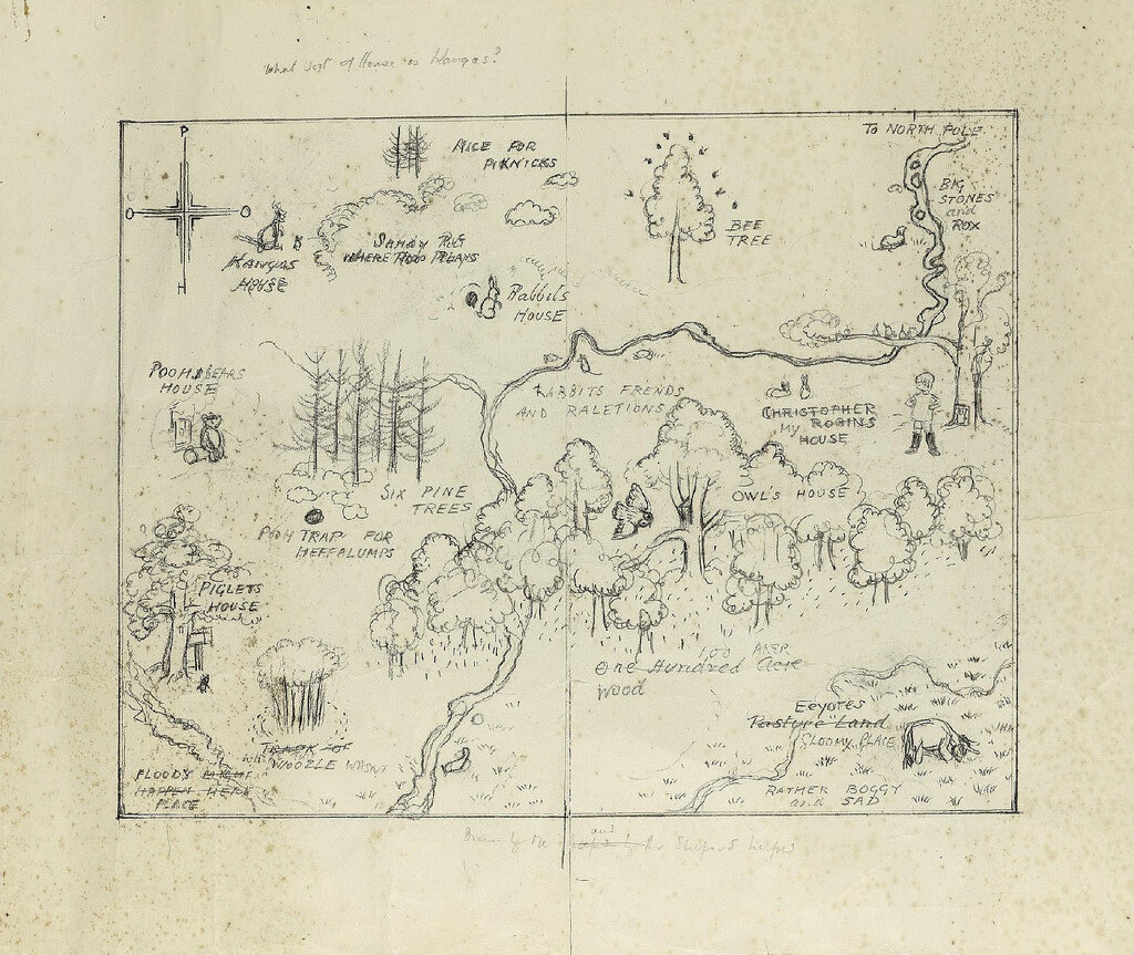 Карта Стоакрового леса Винни пуха