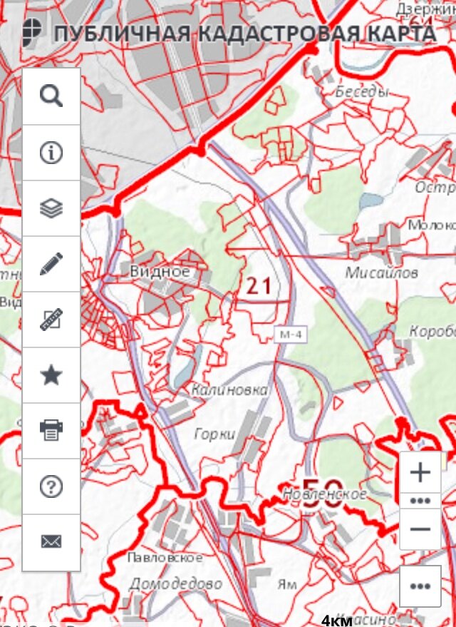 Карта земельных участков московская область