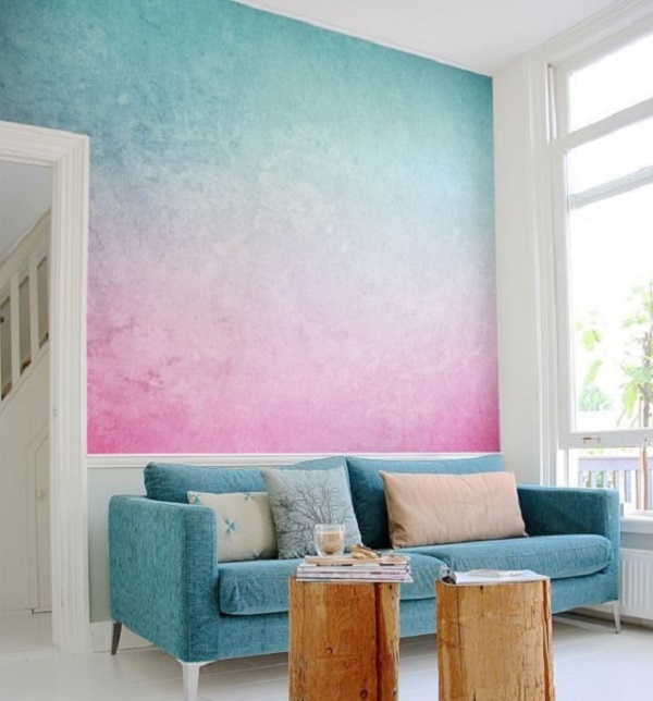 Эффект омбре на стене