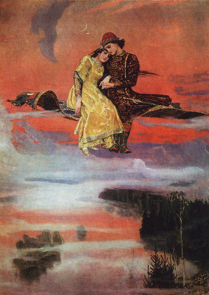 Русские сказочные персонажи активно использовали ковер-самолет