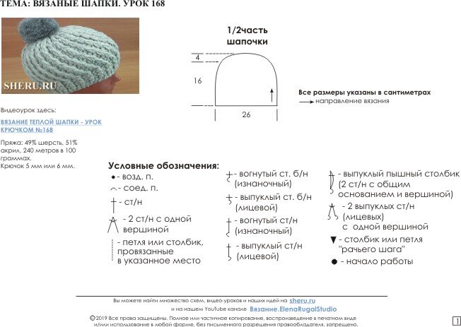 Резинка, связанная классическим крючком по кругу