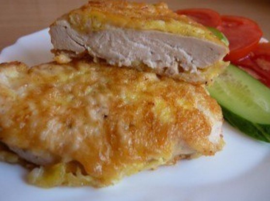 Куриные отбивные в сыром кляре. 