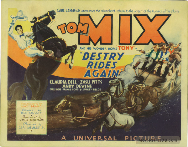 Рекламный постер "Дестри снова в седле" (1932)