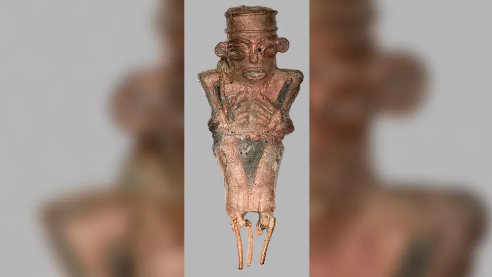 3-D изображение одной из фигурок. Она похожа на человека в головном уборе. Фото:Франсиско Корреа.