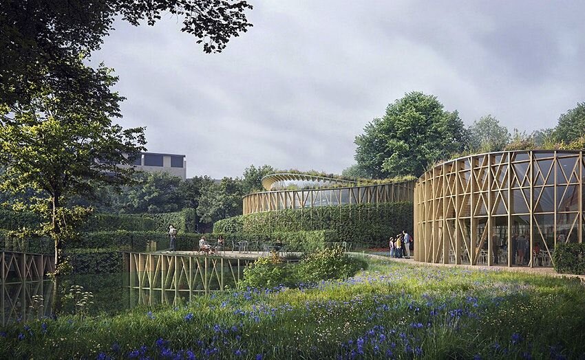 Сады и здания занимают площадь около 9000 квадратных метров, © Kengo Kuma and Associates, Корнелиус Фоге, MASU Planning