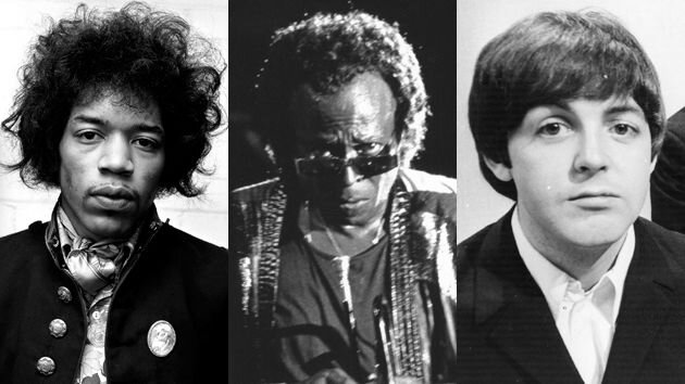 Jimi Hendrix, Miles Davis, Paul McCartney 