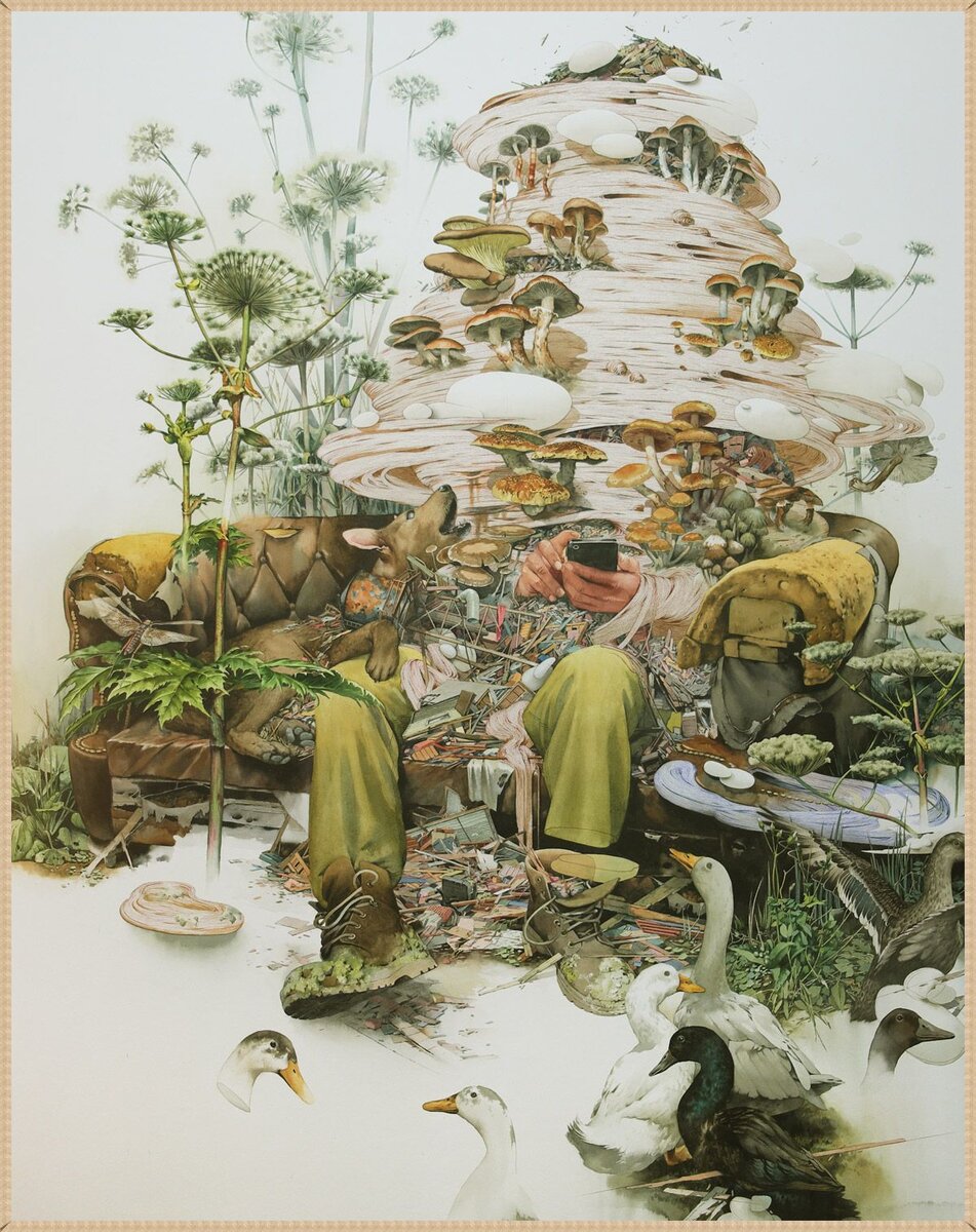 Дмитрий Лигай. Изоляция. Акварель, карандаш, бумага. 105 x 130см. 2020 