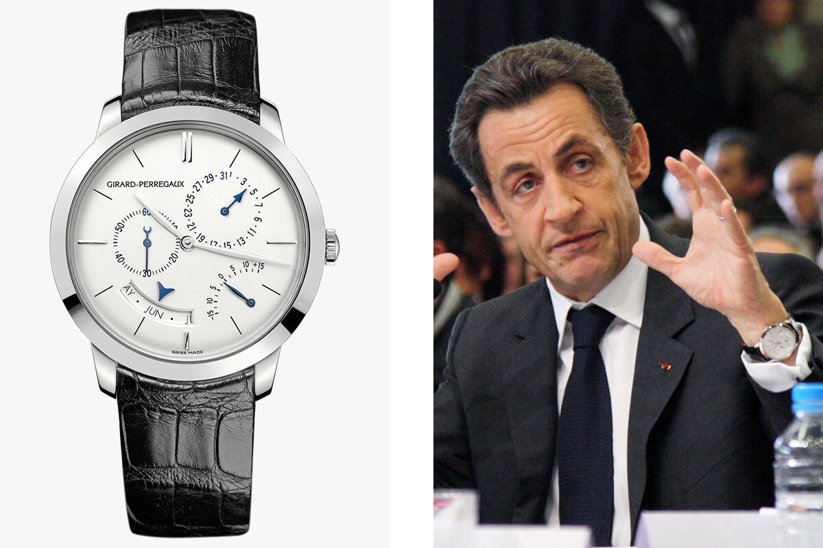 Почему люди носят часы на правой. Николя Саркози часы. Girard-Perregaux 1966 Annual Calendar. Жерар Перего. Часы как у Николя Саркози.