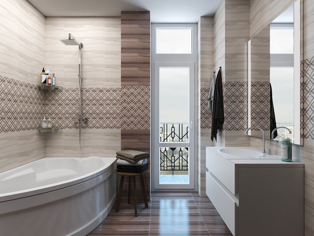 Дизайн интерьера ванной комнаты от компании Домострой