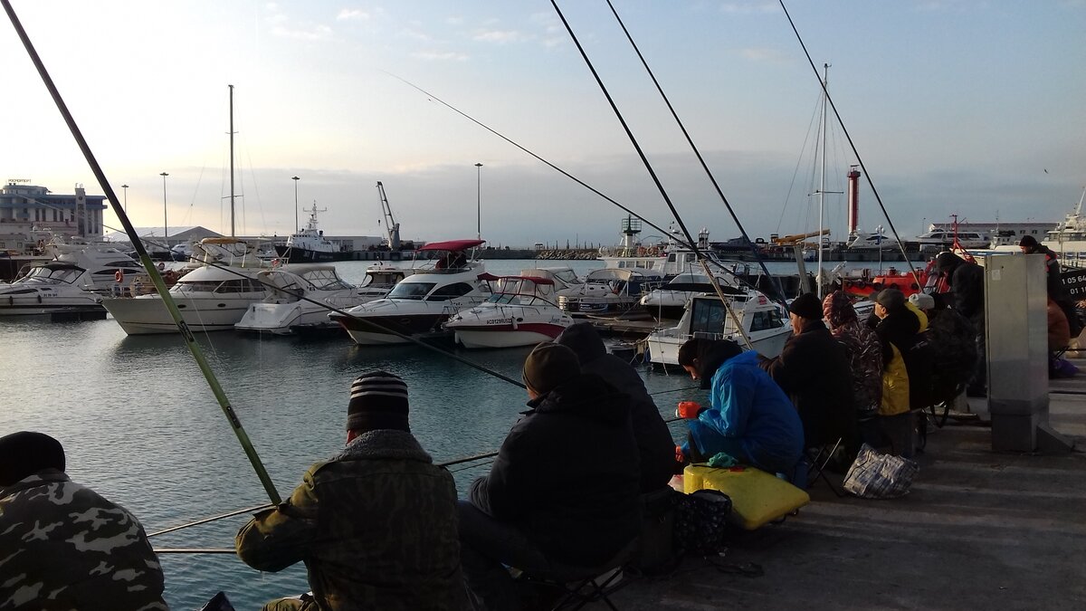 Сочи. Рыбаки у Морвокзала.