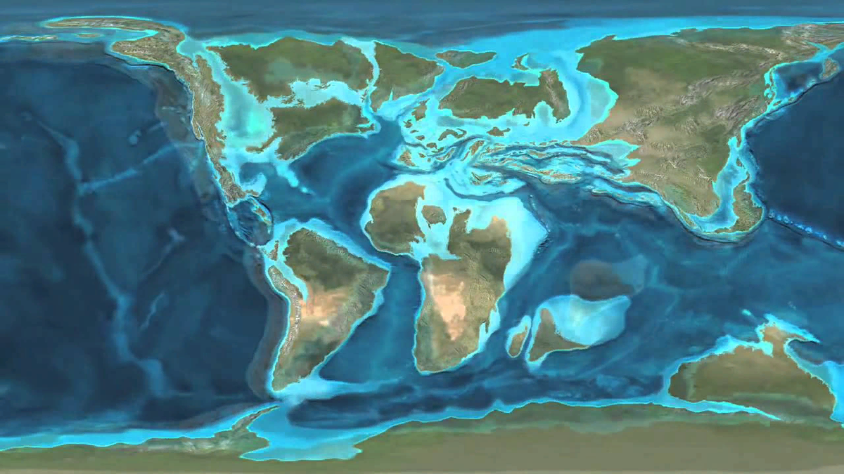 Карта мира 80 миллионов лет назад