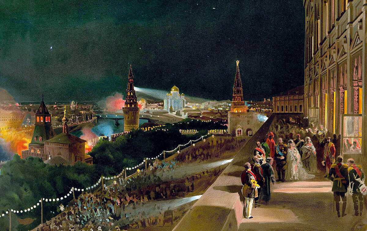 Николай Маковский. «Иллюминации в Кремле по случаю коронации Александра III» (1883)