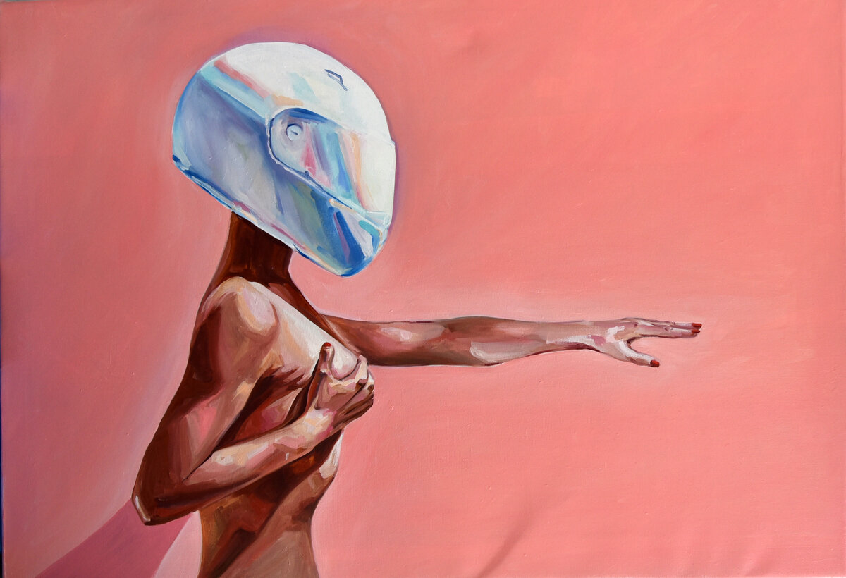 Sasha Robinson, Pink Dream (2019), 70 × 100 × 2 cm