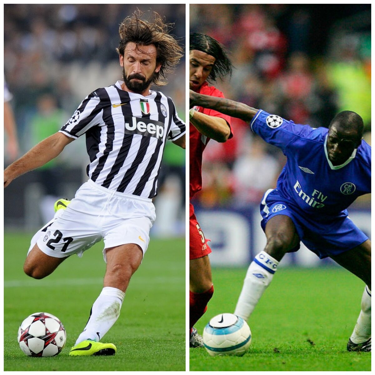 Андреа Пирло (слева), Клод Маклеле (справа)