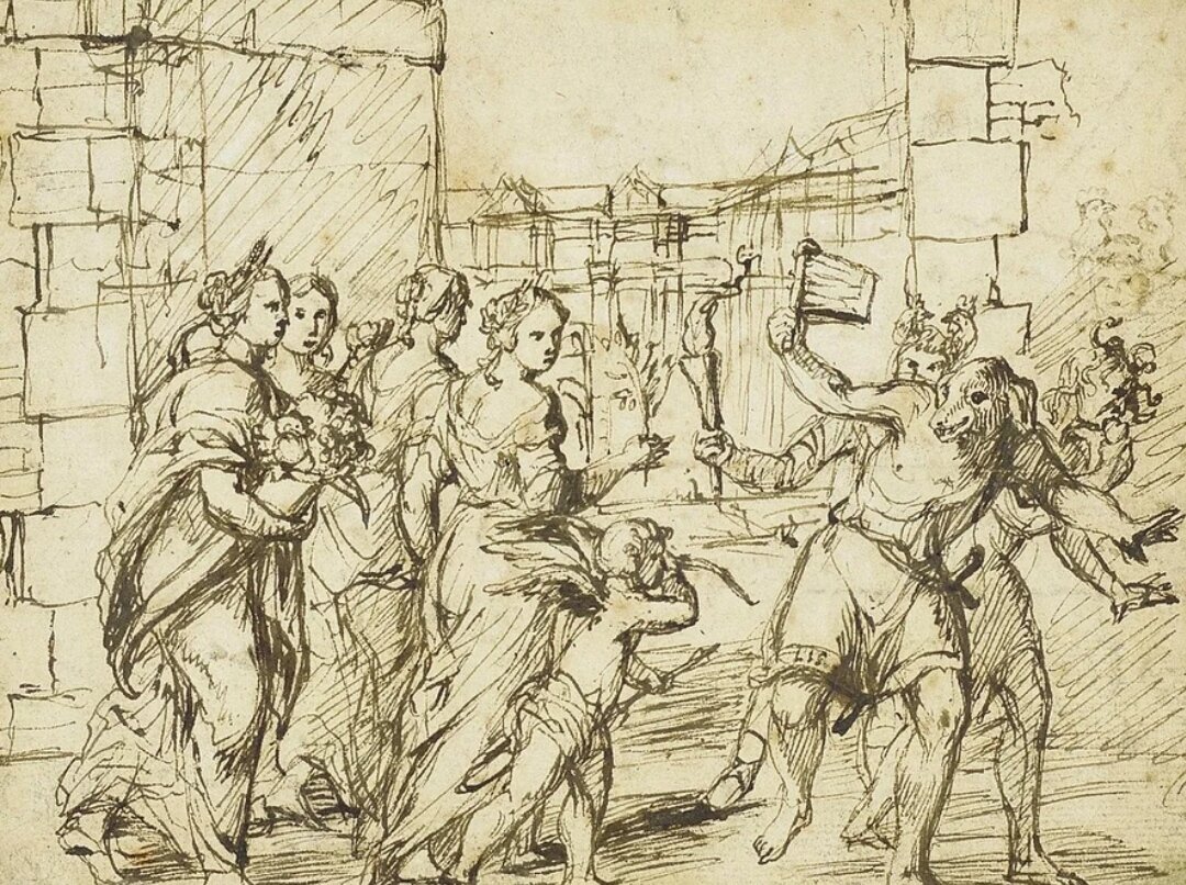 Луперкалии. Рисунок Адама Эльсхаймера. Около 1578-1610 гг.