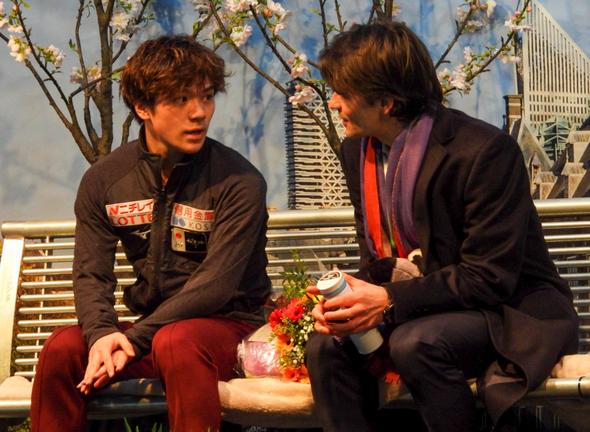 Стефан Ламбьель и Шома Уно. Источник:twitter.com/owballsno