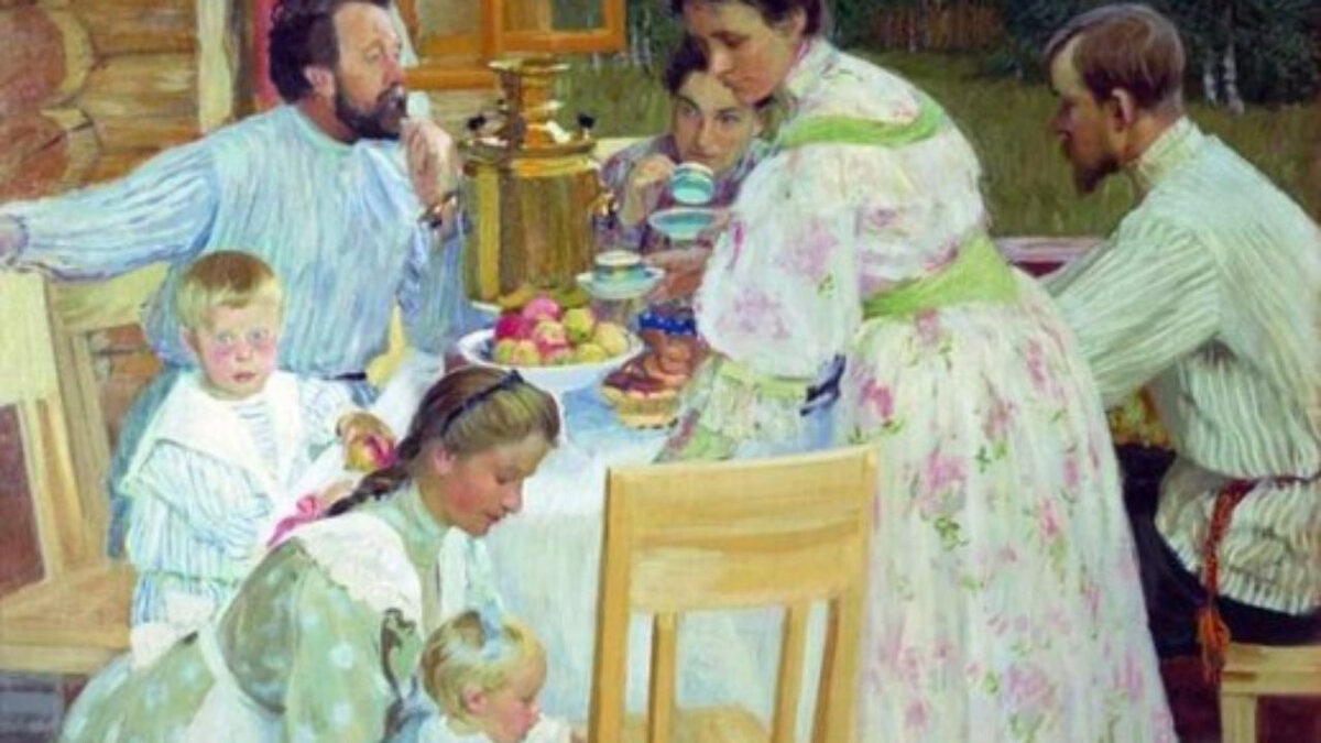 Б. Кустодиев "На террасе" 1906 год