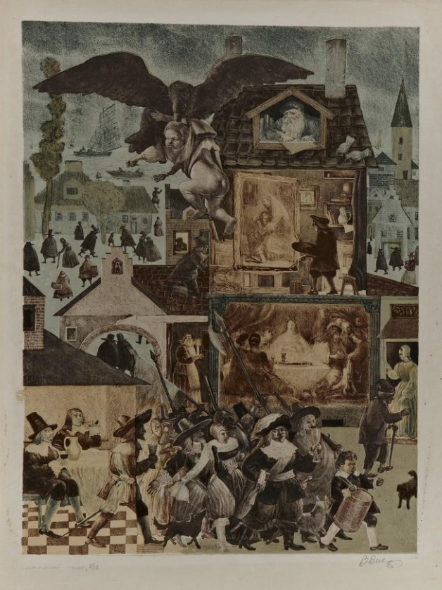 Голландский этюд. В.С. Вильнер. Ленинград. 1968 г. Литография цветная. Из коллекции Государственного музея истории религии