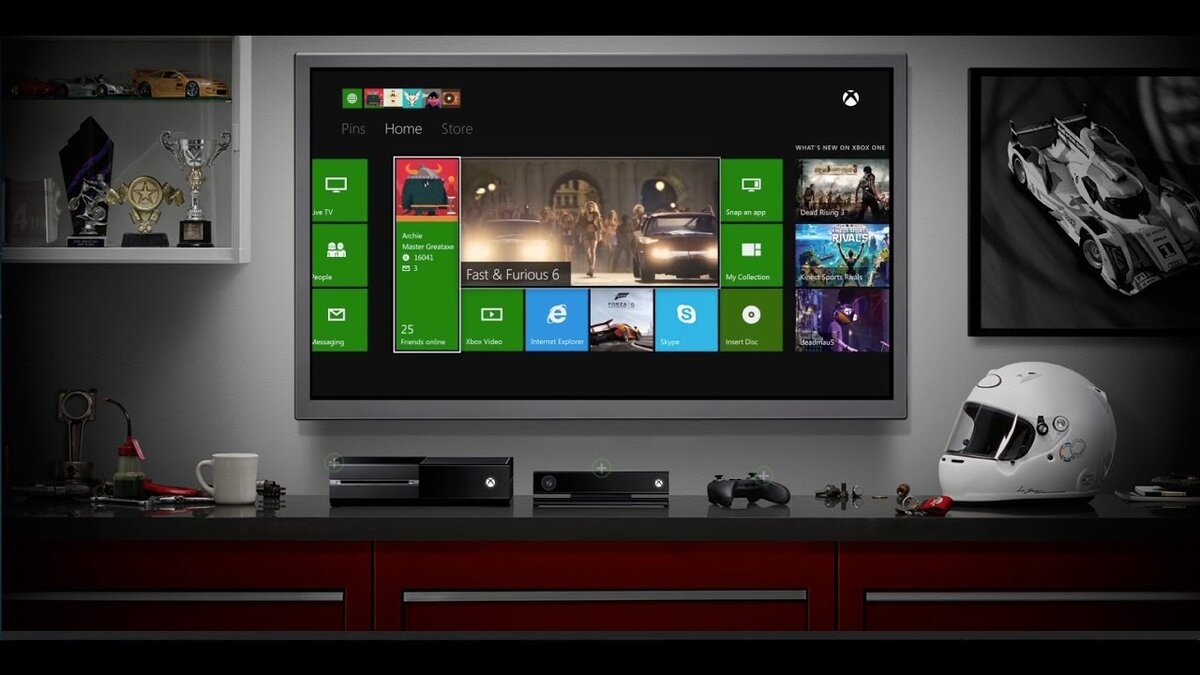 Телевизор и Xbox (ссылка на изображение https://i.ytimg.com/vi/_ZbkxY4Fhj0/maxresdefault.jpg)