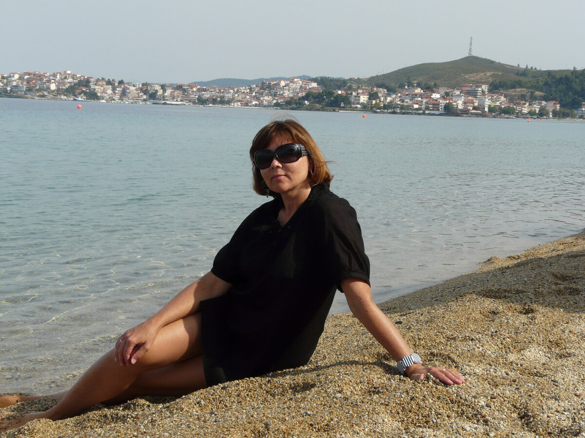 Греция. Ситония. Я, Эгейское море и городок Неос-Мармарас.