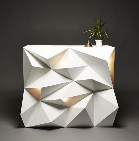 Полигональная мебель - РЕСЕПШН (фото из интернета)