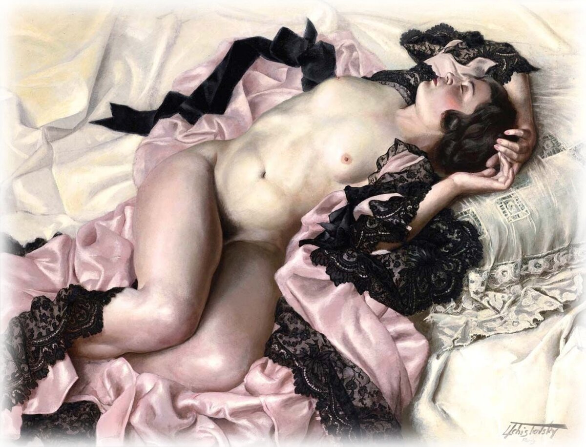 Лев Чистовский (Lev Tchistovsky). Обнаженная. 86.5 х 111.5 см. Масло, холст Добавьте описание
