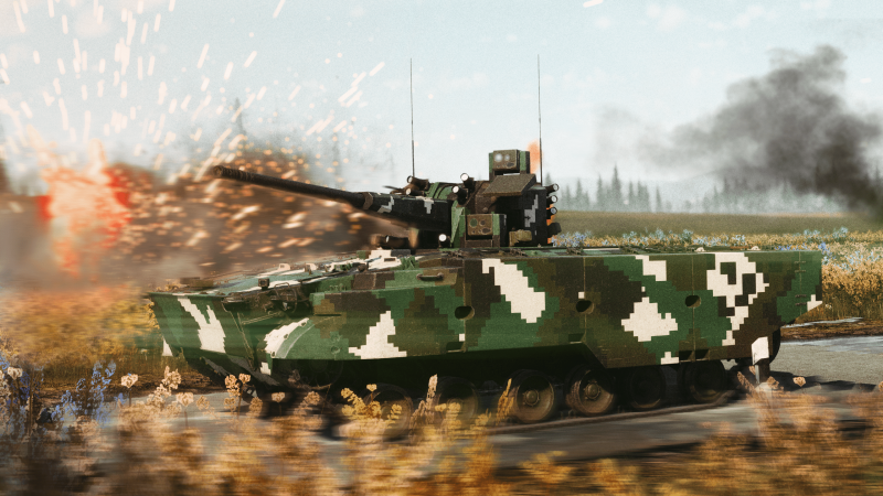 Лесной камуфляж на 2С38 