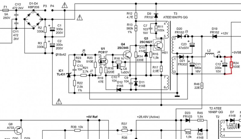 Схема откуда-то из сети . Красный резистор не мой 